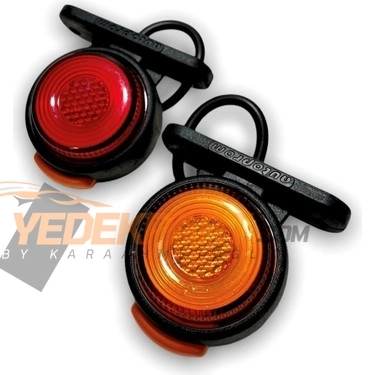 MİNİ TAKOZ LAMBA LEDLİ SARI-KIRMIZI 12V-24V